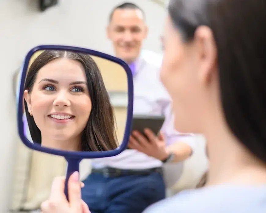 Dentist in South Austin Dr. Yaron Shvets with patient